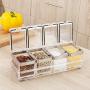SZQL Clear Seasoning Rack Spice Pots - 4 Piece Acrylic Seasoning - Storage Container Condiment Jars Non-Slip Design