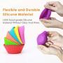 Silicone Cupcake Baking Cups, 12-pack Reusable Silicone Mold Cupcake Liner For Cake Baking Nonstick Silicone Muffin Liners,BPA Free Silicone Baking Cup Storage Jar 2.75 Inch Rainbow Colors