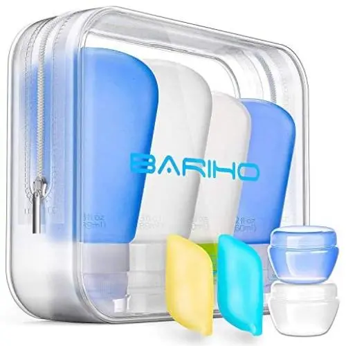 Ensembles de Flacons Silicones Souples 3 Couches Portables (8 Pièces) Étanches avec Récipients Cosmétiques (10 mL) et Couvercle Brosse à Dents pour Shampoing, Produits de Toilette, Lotion, Après-Shampoing - Idéal pour les Bagages à Main et les Vols (Appro Ensembles de Flacons Silicones Souples 3 Couches Portables (8 Pièces) Étanches avec Récipients Cosmétiques (10 mL) et Couvercle Brosse à Dents pour Shampoing, Produits de Toilette, Lotion, Après-Shampoing - Idéal pour les Bagages à Main et les Vols (Appro