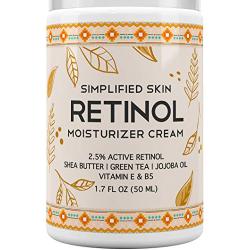 Retinol Moisturizer Cream 2.5% for Face & Eye Area with Vitamin E & Hyaluronic Acid for Anti Aging, Wrinkles & Acne - Best Night & Day Facial Cream by Simplified Skin 1.7 oz