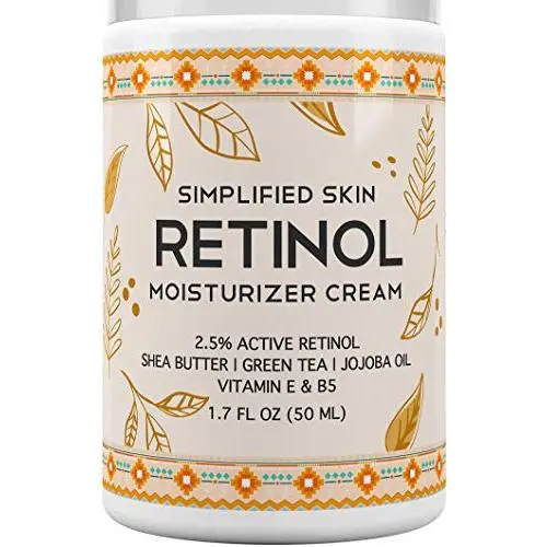 Crème Hydratante à la Vitamine A pour Visage et Contour Yeux - 2,5% avec Vitamine E et Acide Hyaluronique pour Anti-Âge, Rides et Acné - Meilleure Crème Faciale de Nuit et de Jour par Simplified Skin - 48 ml Crème Hydratante à la Vitamine A pour Visage et Contour Yeux - 2,5% avec Vitamine E et Acide Hyaluronique pour Anti-Âge, Rides et Acné - Meilleure Crème Faciale de Nuit et de Jour par Simplified Skin - 48 ml