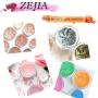 ZEJIA 30 Pieces Sample Containers with Screw Lids,5 size 3/5/10/15/20 Gram Cosmetic Containers with 30pcs Labels and 5pcs Mini Disposable Spatula,for Makeup Eye Shadow Powder Lotion Jewelry