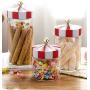 Glass Carousel Storage Jar Seal Can Canister with Lid, Kitchen Glassware Food Beverage Preserving Container Serving Candy, Cookie, Rice, Spice, Milk Powder, Sugar, Nuts, Tea, Container (L)