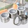 6/12 pcs Magnetic Spice Jars,Spice Tin Storage Containers set with Clear Lid Screening and Dumping Design,for Cooking Kitchen Stick on Refrigerator Grill