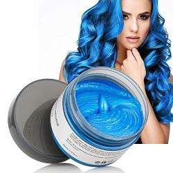 Hair Color Wax, Hair Modelling Wax, Natural Matte Temporary Hair Style Hair Cream Wax for Men and Women, Washable Hair Dye WAX (Blue)