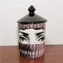 ANH19 jar Candle Holder- Retro European Fornasetti Candle Holder Lina Face Scented Candles Cans Ceramic Products Storage Jar Home Desktop Decoration