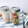 | Storage Bottles & Jars | Diamond Lattice Mason Jar Double Covers Transparent Glass Hole Vegetables Food Ice Cream Mug Juice Coffee Cup | by HUDITOOLS | 1 PCs