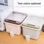 Réservoir de stockage de grains scellé avec contenants pour cuisine en plastique, boîte de rangement pour riz et autres aliments secs. Réservoir de stockage de grains scellé avec contenants pour cuisine en plastique, boîte de rangement pour riz et autres aliments secs.