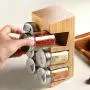 Gewürzsäulenset Aufbewahrungsbox Lagerregal für Haushalt Küchenraum Importiertes Massivholz Gewürzschachtel Salzbehälter Condimentflaschen (Farbe: 6 Stück)