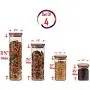 HOMILY Medium Round Shape Glass Food Storage Jar Set with Airtight Bamboo Lid Seal (1pcs, size M) HOMILY Medium Round Shape Glass Food Storage Jar Set with Airtight Bamboo Lid Seal (1pcs, size M)