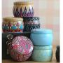 Betoores DIY Candle Tin Jars National Style Round Container Tins Storage Box Empty Tins for Cookies,Candy,DIY Candles,Scented Tea(6PCS)