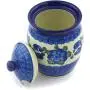Polish Pottery Jar with Lid with Opening 5-inch Blue Poppies Polish Pottery Jar with Lid with Opening 5-inch Blue Poppies