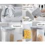 Clear Plastic Food Containers With Lids,Kitchen Food Grains Cereal Containers Multi-Open Cover,Storage Container Sealed Tank With Removable Partition,Practical,White-4grid-2300ML