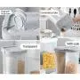 Clear Plastic Food Containers With Lids,Kitchen Food Grains Cereal Containers Multi-Open Cover,Storage Container Sealed Tank With Removable Partition,Practical,White-4grid-2300ML