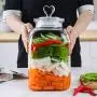 Glasbehälter, feuchtigkeitsdicht, Küchen-Lebensmittelbehälter, Lagerung für Kimchi/Walnüsse/Müsli/Haferflocken