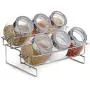 Dünnes, dickwandiger, bleifreier Glasgewürzbehälter-Set, Gewürfelflaschen mit Regal, Marmeladengläser – A