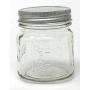 8 oz Square Mason Jar Silver Lids (12 Pack)