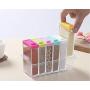 Daycount Spice Shaker Containers, Shaker Jars Seasoning Box with 6 Clear Condiment Jars Storage Organizer with Lids