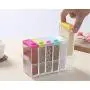Daycount Spice Shaker Containers, Shaker Jars Seasoning Box with 6 Clear Condiment Jars Storage Organizer with Lids