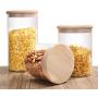 Glass Food Storage Containers With Locking Lids - Glass Food Storage Container With Wood Cover Sealed Cans Sugar Bowl Spices Mason Jar Tea Coffee Organizer For Bulk Products