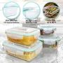 [20 Piece] Glass Food Storage Containers Set with Snap Lock Lids - Safe for Microwave, Oven, Dishwasher, Freezer - BPA Free - Airtight & Leakproof