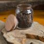 Clear Glass Jar with Wooden Airtight Lid | Small (9 3/4 oz - 290cc) | Kitchen, Pantry Organization, Food Storage Container | Cookie, Spice Organizer |