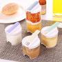 5Pcs/Set Seasoning Spice Plastic Bottles Jars Boxes Kitchen Storage Condiment Lid Cover Organization Accessories 5pcs per Set