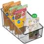 mDesign Plastic Food Packet Organizer Bin Caddy - Storage Station for Kitchen, Pantry, Cabinet, Countertop - Holds Spice Pouches, Dressing Mixes, Hot Chocolate, Tea, Sugar Packets, 2 Pack - Smoke Gray
