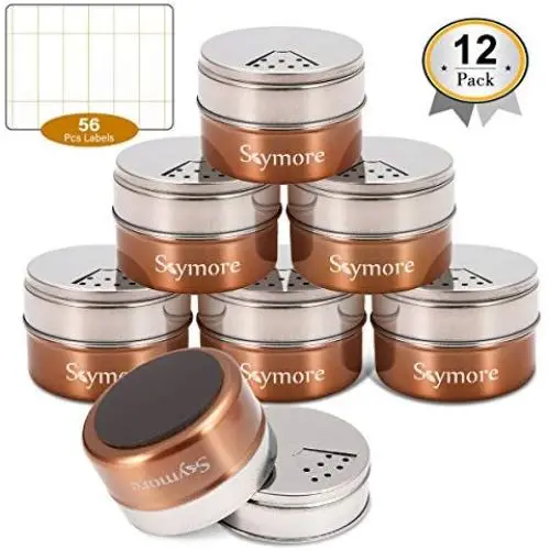 12 Pots à Épices Magnétiques Skymore, Boîtes d'Épices en Acier Inox, Récipients de Rangement pour Cuisine, Récipients Ronds avec Couvercle, Idéal pour le Sel, le Poivre ou les Assaisonnements, avec Étiquettes. 12 Pots à Épices Magnétiques Skymore, Boîtes d'Épices en Acier Inox, Récipients de Rangement pour Cuisine, Récipients Ronds avec Couvercle, Idéal pour le Sel, le Poivre ou les Assaisonnements, avec Étiquettes.