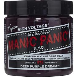 Manic Panic Deep Purple Dream Hair Dye – Classic High Voltage - Semi-Permanent Hair Color - Blackberry, Purple Shade - For Dark & Light Hair – Vegan, PPD & Ammonia-Free - For Coloring Hair