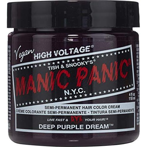 Manic Panic Deep Purple Dream – Klassische High Voltage – Halbpermanenter Haarfarbe – Blackberry, Purpurton – Für Dunkel- und Hellhaar – Vegan, PPD & Ammoniakfrei – Für Haarfarbe