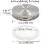 Stainless Steel Mason Jar Lids, Storage Caps with Silicone Seals for Wide Mouth Size Jars, Polished Surface, Reusable and Leak Proof, Pack of 12