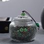 Tea Storage Jar Transparent Glass Seal Cans Chinese Teaware Coffee Beans Nut Canister Gift,K