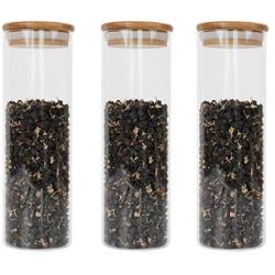 PPLK Glass Storage Tank Kitchen Transparent Dried Fruit Miscellaneous Grains Jar Tea Storage Bottle Food Sealed Cans,Clear,A