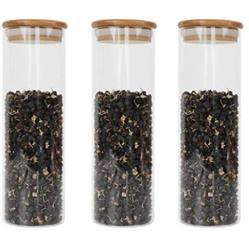 PPLK Glass Storage Tank Kitchen Transparent Dried Fruit Miscellaneous Grains Jar Tea Storage Bottle Food Sealed Cans,Clear,A