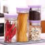 WANGLXST Storage Jar Set, Food Storage Container, Pantry Durable Seal Pot Cereal Storage Containers Dry Foods Liquids Clear Containers, Purple