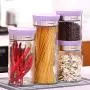 WANGLXST Aufbewahrungskrügener Set, Lebensmittelbehälter, Pantry Durable Seal Pot Müsligefach Aufbewahrungsvorrat Trockene Lebensmittel Flüssige Behälter Klare Behälter, Lila