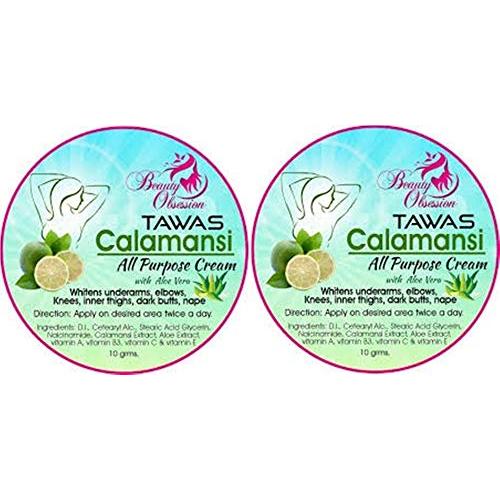 2 Jars Beauty Obsession Tawas Calamansi with Aloe Vera & Baking Soda, 10g - For Dark Spots, Knees, Elbows