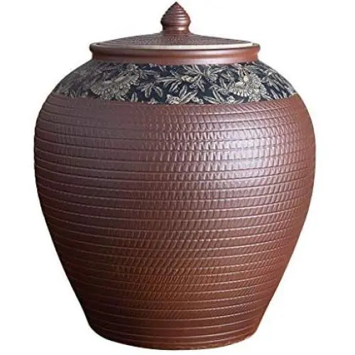 Ceramic Pottery Cereal Containers Canister Cookie Jar With Lids, Airtight Food Storage Containers Bins Large For Kitchen Pantry Organization Flour Rice Candy Bulk, 10L, 30x30cm Ceramic Pottery Cereal Containers Canister Cookie Jar With Lids, Airtight Food Storage Containers Bins Large For Kitchen Pantry Organization Flour Rice Candy Bulk, 10L, 30x30cm