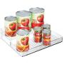 mDesign Plastic Kitchen Food Storage Organizer Shelves, Spice Rack Holder for Cabinet, Cupboard, Countertop, Pantry - Holds Jars, Baking Supplies, Canned Food, Pasta - 2 Levels, 10" W, 4 Pack - Clear