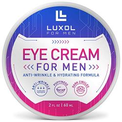 Eye Cream for Men, Natural and Organic Anti Aging Eye Cream To Reduce Puffiness, Wrinkles, Dark Circles, Crows Feet and Under Eye Bags 2oz by LUXOL