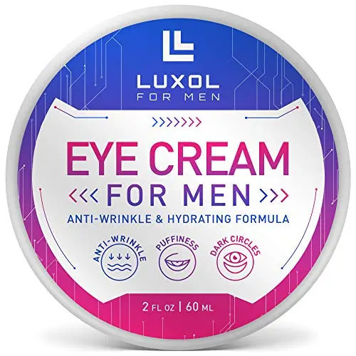 Eye Cream for Men, Natural and Organic Anti Aging Eye Cream To Reduce Puffiness, Wrinkles, Dark Circles, Crows Feet and Under Eye Bags 2oz by LUXOL Eye Cream for Men, Natural and Organic Anti Aging Eye Cream To Reduce Puffiness, Wrinkles, Dark Circles, Crows Feet and Under Eye Bags 2oz by LUXOL