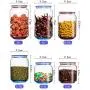 HOUSIYU Food Storage Container, Stackable Color Transparent Glass with Lid Sealed Cans for Confectionery, Biscuits, Rice and Spice Jars, Sugar or Flour Containers, Blue,500MLx2 HOUSIYU Food Storage Container, Stackable Color Transparent Glass with Lid Sealed Cans for Confectionery, Biscuits, Rice and Spice Jars, Sugar or Flour Containers, Blue,500MLx2