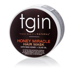 tgin Honey Miracle Hair Mask Deep Conditioner With Raw Honey & Olive Oil For Natural Hair - Dry Hair - Curly Hair - 12 Oz