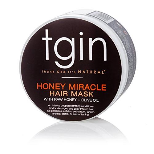 tgin Honey Miracle Hair Mask Deep Conditioner With Raw Honey & Olive Oil For Natural Hair - Dry Hair - Curly Hair - 12 Oz