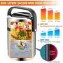 Thermos für Suppe, 61 oz (1.8 L) Nahrungsbehälter mit Griff, 3stufige Thermos für heiße Speisen, Vakuumisolierte Edelstahlflasche, Reise-Lebensmitteltopf, Bento-Box (1.8 L)