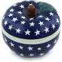 Polish Pottery 4?-inch Apple Shaped Jar (America The Beautiful Theme) + Certificate of Authenticity Polish Pottery 4?-inch Apple Shaped Jar (America The Beautiful Theme) + Certificate of Authenticity