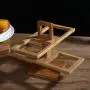 Kitchen seasoning box/Ceramic Condiment Storage Container and Bamboo Wood Frame Square with Sewing lid Seasoning jar 24.5 10.5 18cm