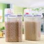 Anpay Airtight Food Storage Containers Hand-held With Measuring Cup, Food Storage Box Plastic Moisture-proof Sealing Grain Jar for kitchen