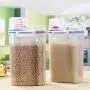 Anpay Airtight Food Storage Containers Hand-held With Measuring Cup, Food Storage Box Plastic Moisture-proof Sealing Grain Jar for kitchen